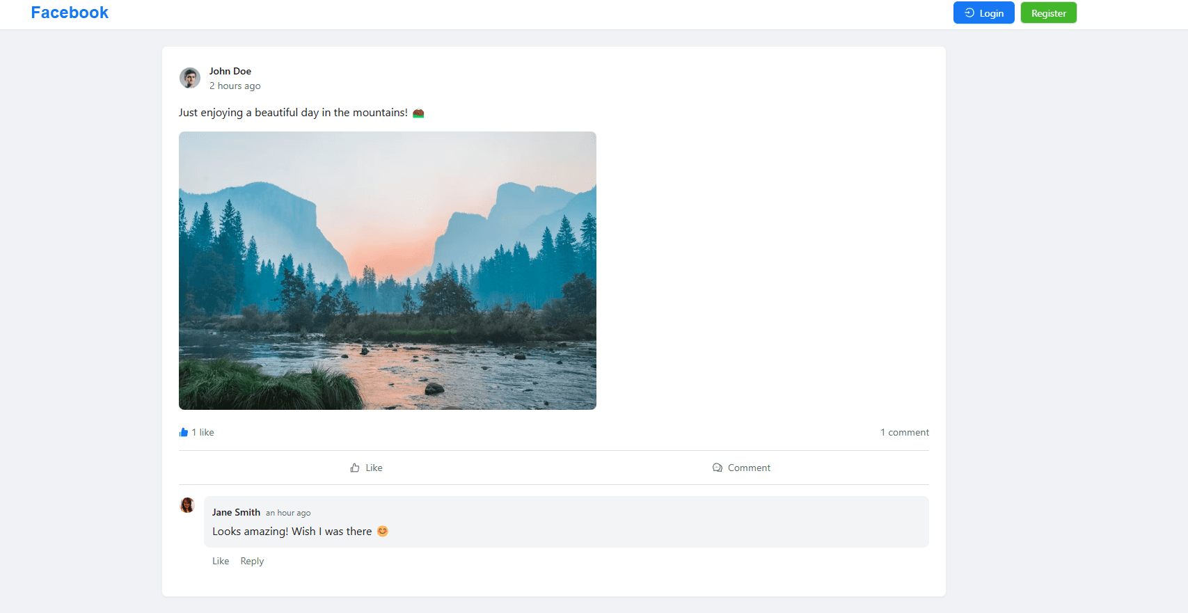 Face non auth feed